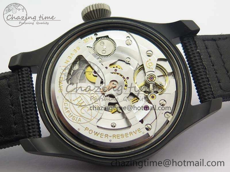Big Pilot Real PR IW502001 Real Ceramic ZF 1:1 Best Edition On Black Calfskin Strap A51111 V2