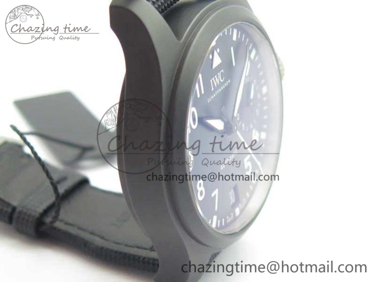 Big Pilot Real PR IW502001 Real Ceramic ZF 1:1 Best Edition On Black Calfskin Strap A51111 V2