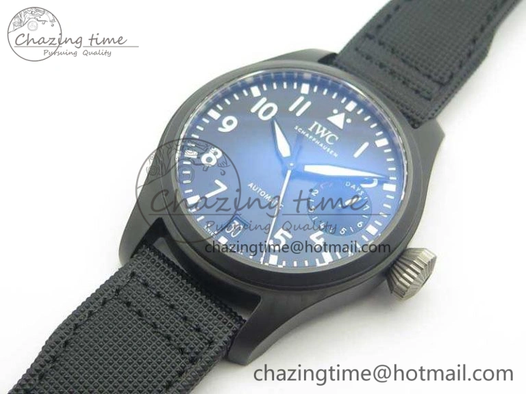 Big Pilot Real PR IW502001 Real Ceramic ZF 1:1 Best Edition On Black Calfskin Strap A51111 V2