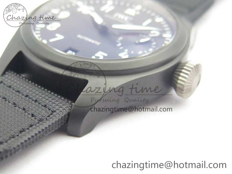 Big Pilot Real PR IW502001 Real Ceramic ZF 1:1 Best Edition On Black Calfskin Strap A51111 V2