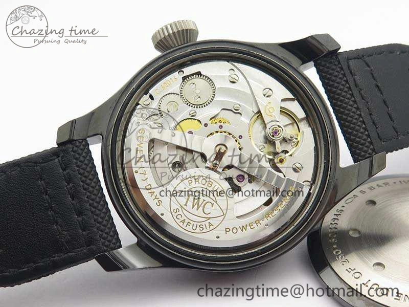 Big Pilot Real PR IW502003 Real Ceramic ZF 1:1 Best Edition On Black Calfskin Strap A51111 V2