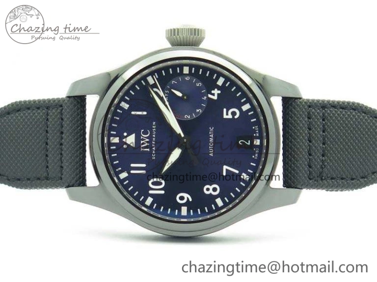Big Pilot Real PR IW502003 Real Ceramic ZF 1:1 Best Edition On Black Calfskin Strap A51111 V2