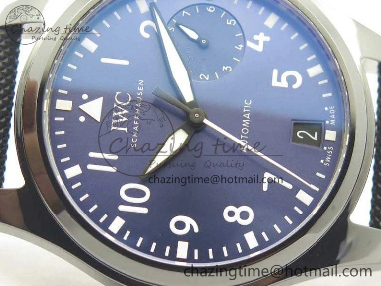 Big Pilot Real PR IW502003 Real Ceramic ZF 1:1 Best Edition On Black Calfskin Strap A51111 V2