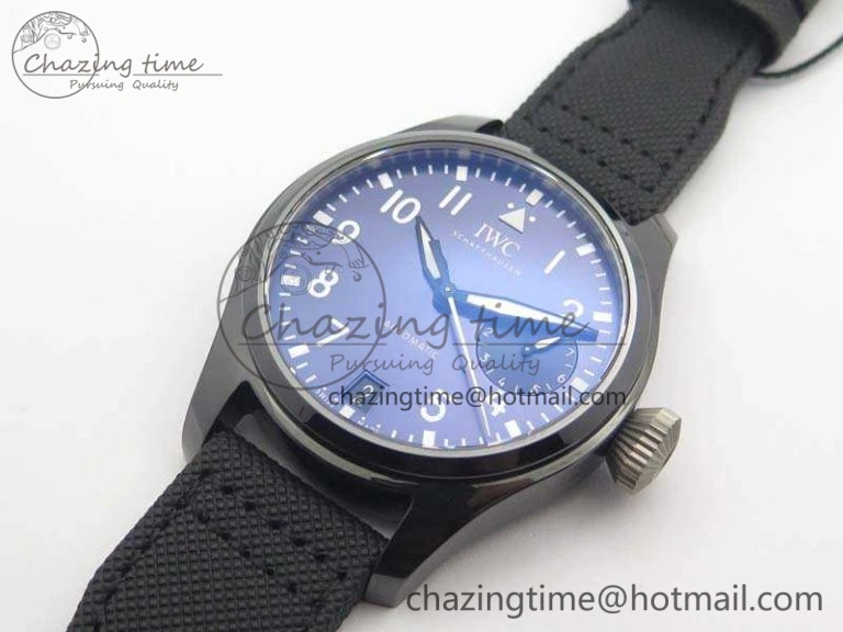 Big Pilot Real PR IW502003 Real Ceramic ZF 1:1 Best Edition On Black Calfskin Strap A51111 V2