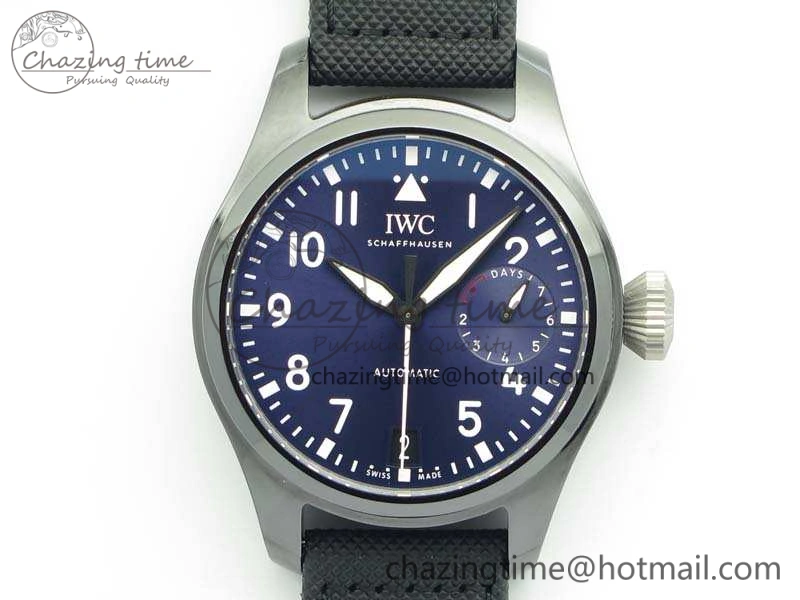 Big Pilot Real PR IW502003 Real Ceramic ZF 1:1 Best Edition On Black Calfskin Strap A51111 V2