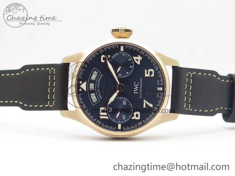 Big Pilot Real PR IW502701 RG YLF 1:1 Best Edition Blue Dial On Calfskin Strap A52850
