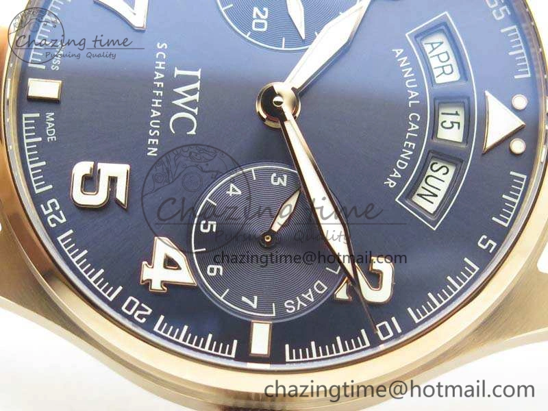 Big Pilot Real PR IW502701 RG YLF 1:1 Best Edition Blue Dial On Calfskin Strap A52850