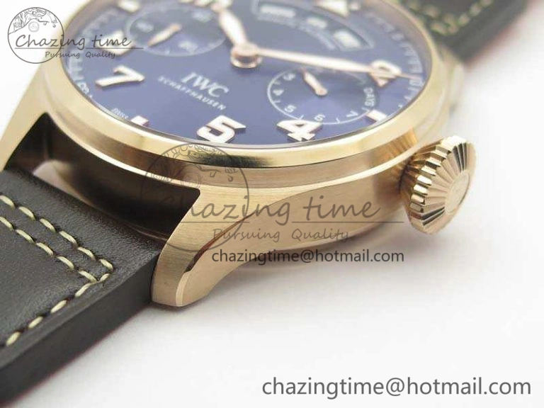 Big Pilot Real PR IW502701 RG YLF 1:1 Best Edition Blue Dial On Calfskin Strap A52850