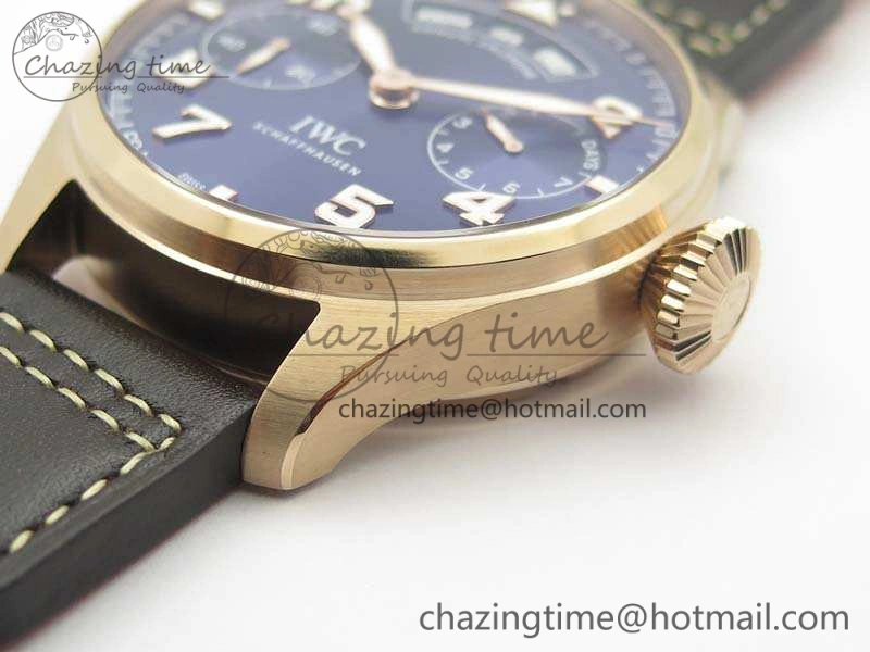 Big Pilot Real PR IW502701 RG YLF 1:1 Best Edition Blue Dial On Calfskin Strap A52850