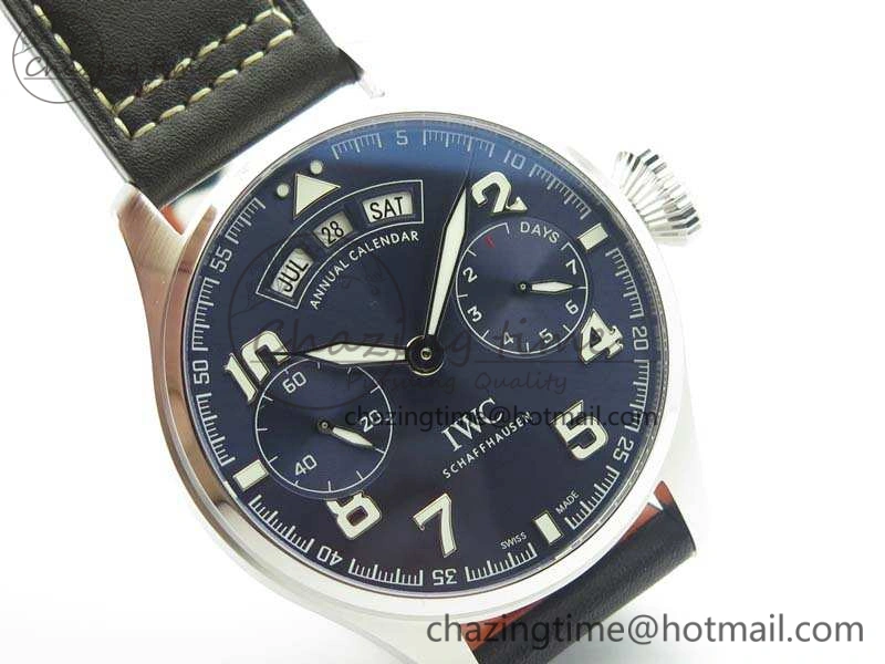 Big Pilot Real PR IW502703 SS YLF 1:1 Best Edition Blue Dial On Calfskin Strap A52850