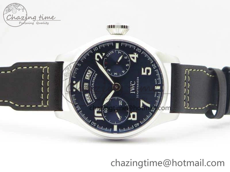 Big Pilot Real PR IW502703 SS YLF 1:1 Best Edition Blue Dial On Calfskin Strap A52850