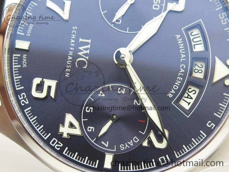 Big Pilot Real PR IW502703 SS YLF 1:1 Best Edition Blue Dial On Calfskin Strap A52850