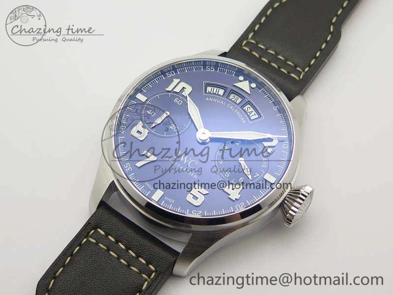 Big Pilot Real PR IW502703 SS YLF 1:1 Best Edition Blue Dial On Calfskin Strap A52850