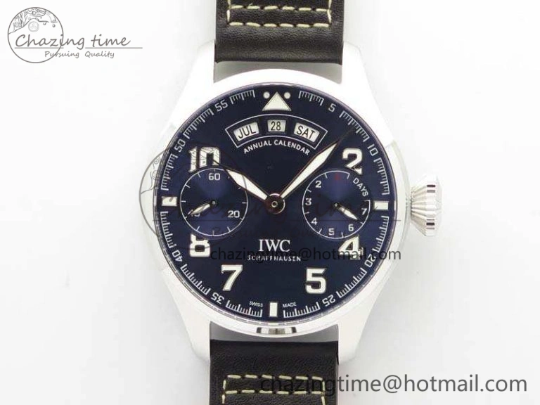 Big Pilot Real PR IW502703 SS YLF 1:1 Best Edition Blue Dial On Calfskin Strap A52850