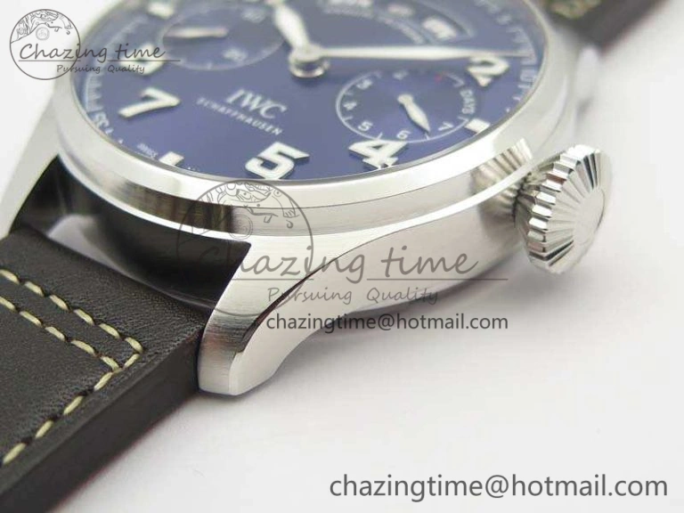 Big Pilot Real PR IW502703 SS YLF 1:1 Best Edition Blue Dial On Calfskin Strap A52850