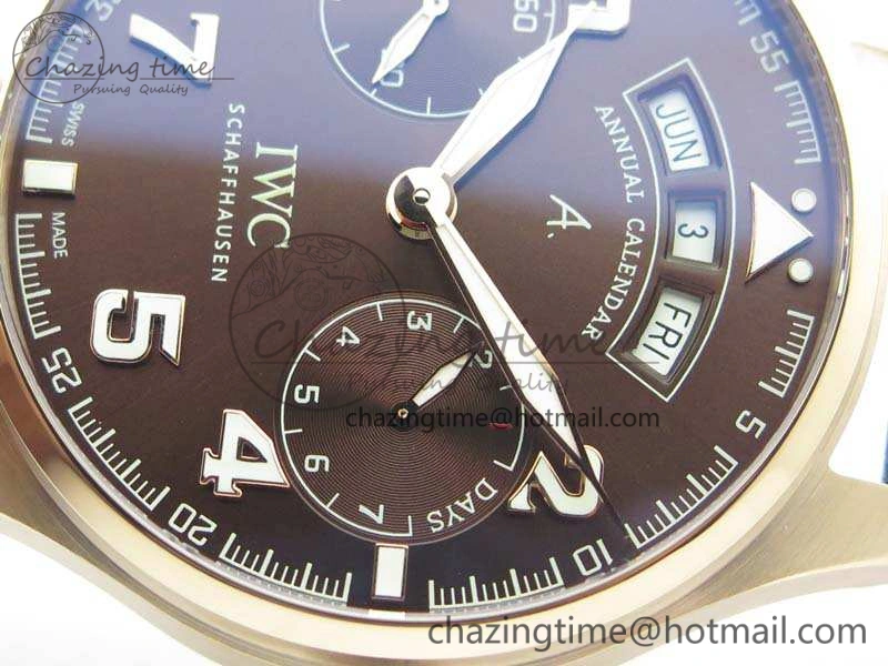 Big Pilot Real PR IW502706 RG YLF 1:1 Best Edition Brown Dial On Calfskin Strap A52850
