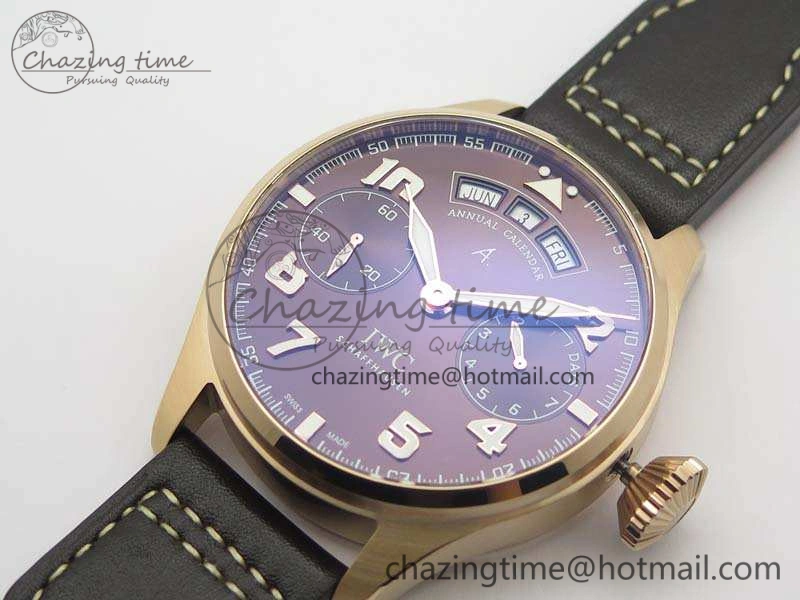Big Pilot Real PR IW502706 RG YLF 1:1 Best Edition Brown Dial On Calfskin Strap A52850