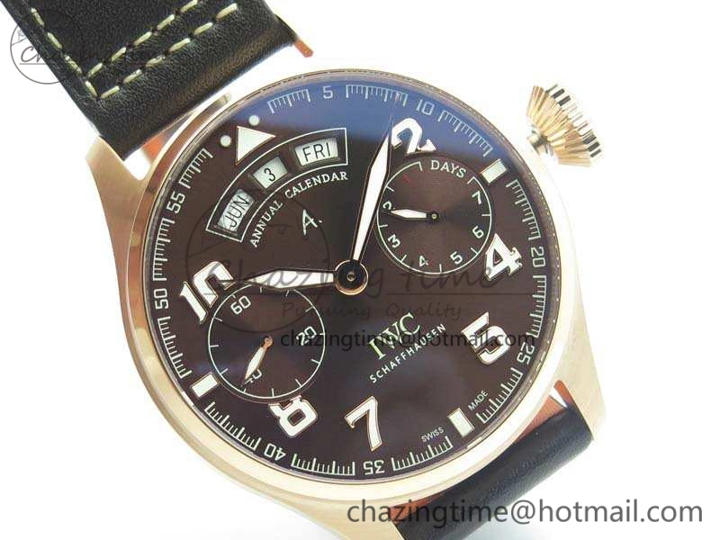 Big Pilot Real PR IW502706 RG YLF 1:1 Best Edition Brown Dial On Calfskin Strap A52850