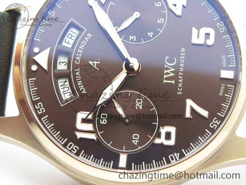 Big Pilot Real PR IW502706 RG YLF 1:1 Best Edition Brown Dial On Calfskin Strap A52850