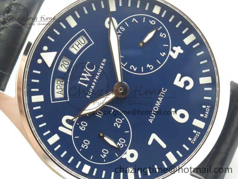 Big Pilot Real PR IW502708 SS YLF 1:1 Best Edition Blue Dial On Black Calfskin Strap A52850