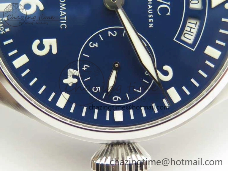 Big Pilot Real PR IW502708 SS YLF 1:1 Best Edition Blue Dial On Black Calfskin Strap A52850