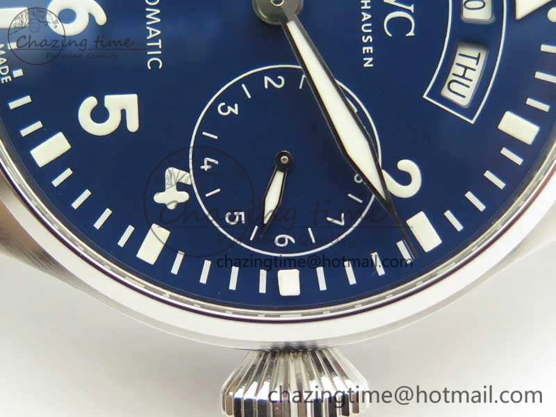 Big Pilot Real PR IW502708 SS YLF 1:1 Best Edition Blue Dial On Black Calfskin Strap A52850