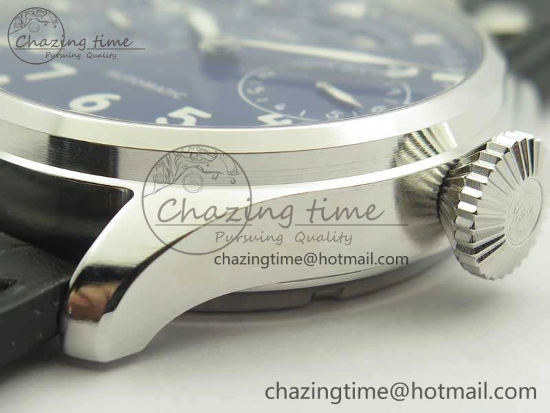 Big Pilot Real PR IW502708 SS YLF 1:1 Best Edition Blue Dial On Black Calfskin Strap A52850