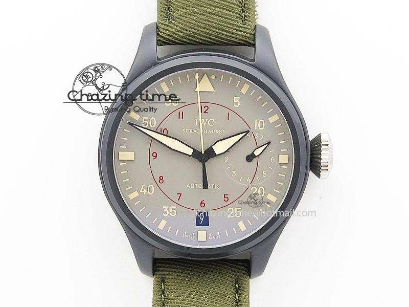 Big Pilot Top Gun Miramar PVD Plated Titanium on Green Nylon Strap A23J