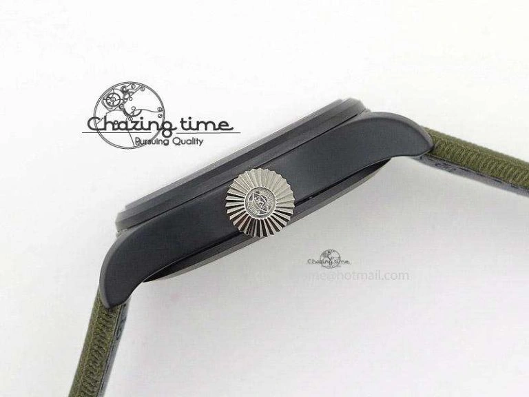 Big Pilot Top Gun Miramar PVD Plated Titanium on Green Nylon Strap A23J