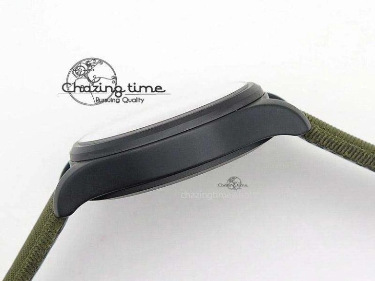 Big Pilot Top Gun Miramar PVD Plated Titanium on Green Nylon Strap A23J