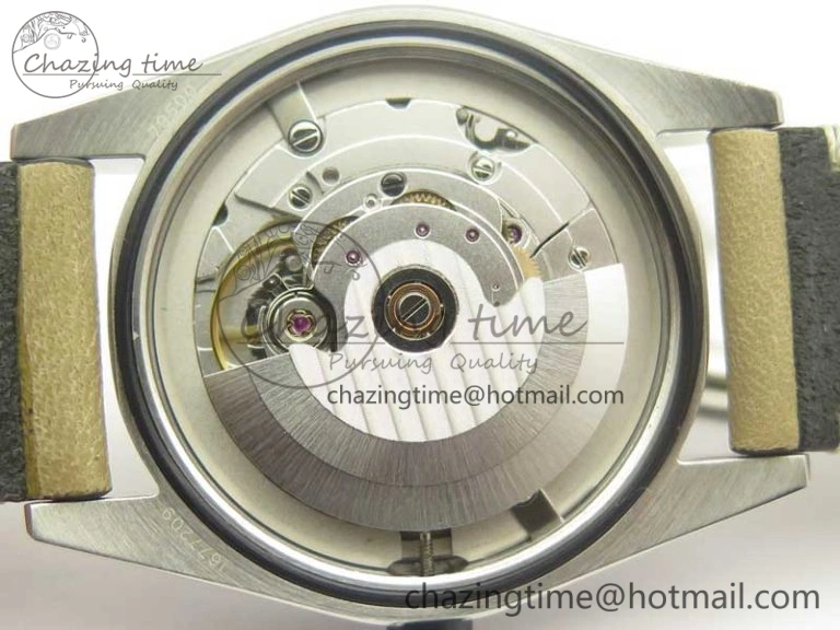 Black Bay 36 KRF 1:1 Best Edition Black Dial on Gray Leather Strap A2824