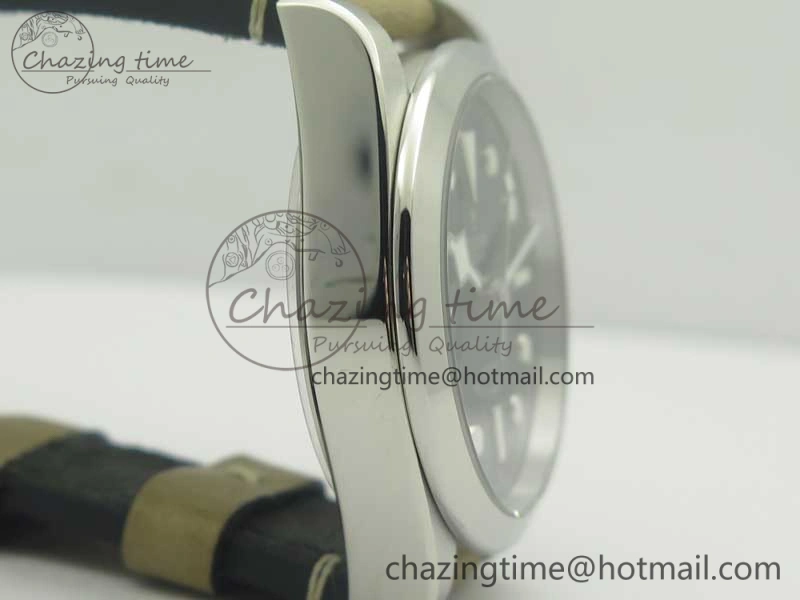 Black Bay 36 KRF 1:1 Best Edition Black Dial on Gray Leather Strap A2824