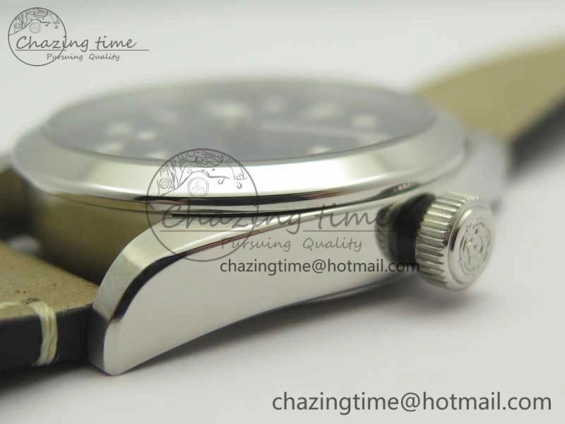Black Bay 36 KRF 1:1 Best Edition Blue Dial on Gray Leather Strap A2824