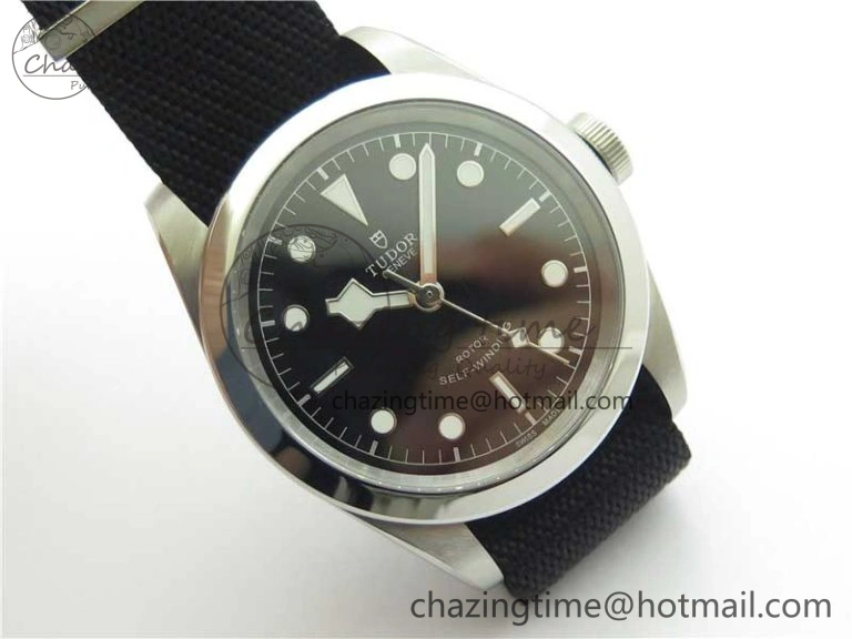 Black Bay 41 SS LF 1:1 Best Edition Black Dial on Black Nylon Strap A2824