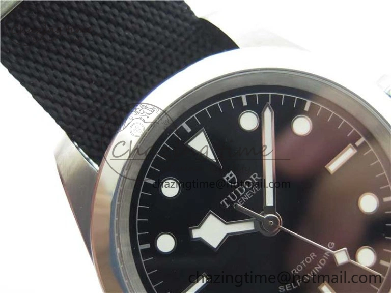 Black Bay 41 SS LF 1:1 Best Edition Black Dial on Black Nylon Strap A2824