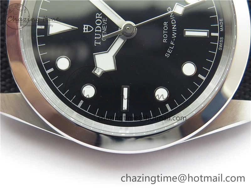 Black Bay 41 SS LF 1:1 Best Edition Black Dial on Black Nylon Strap A2824
