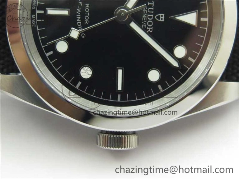Black Bay 41 SS LF 1:1 Best Edition Black Dial on Black Nylon Strap A2824