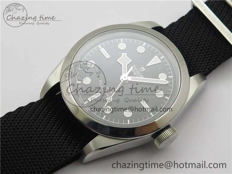 Black Bay 41 SS LF 1:1 Best Edition Black Dial on Black Nylon Strap A2824