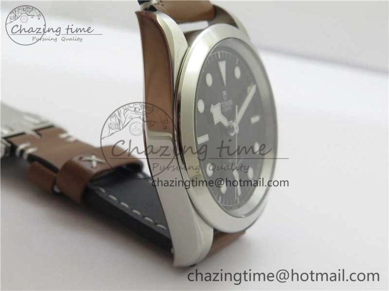 Black Bay 41 SS LF 1:1 Best Edition Black Dial on Brown Leather Strap A2824