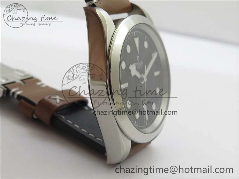 Black Bay 41 SS LF 1:1 Best Edition Black Dial on Brown Leather Strap A2824