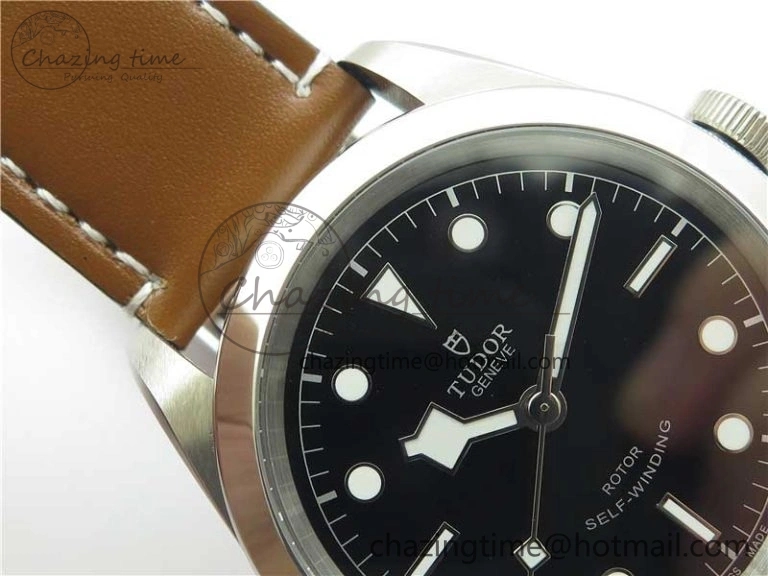 Black Bay 41 SS LF 1:1 Best Edition Black Dial on Brown Leather Strap A2824