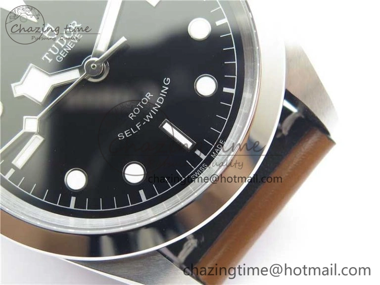 Black Bay 41 SS LF 1:1 Best Edition Black Dial on Brown Leather Strap A2824