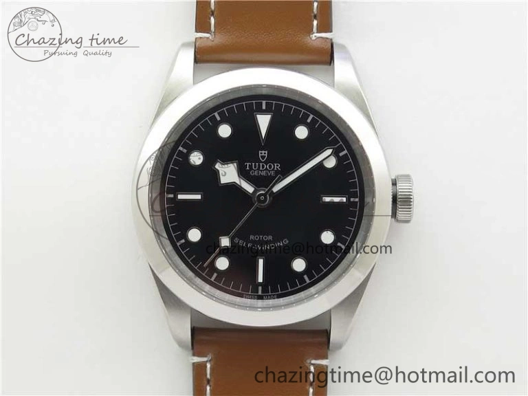Black Bay 41 SS LF 1:1 Best Edition Black Dial on Brown Leather Strap A2824