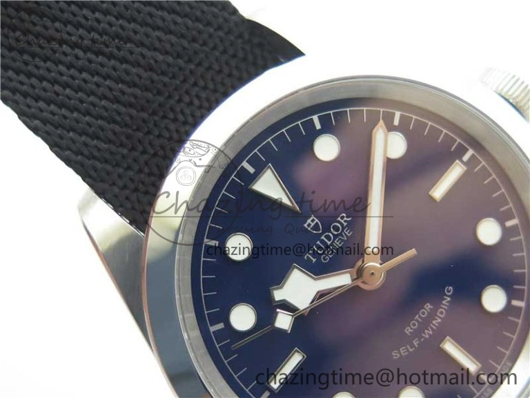Black Bay 41 SS LF 1:1 Best Edition Blue Dial on Black Nylon Strap A2824