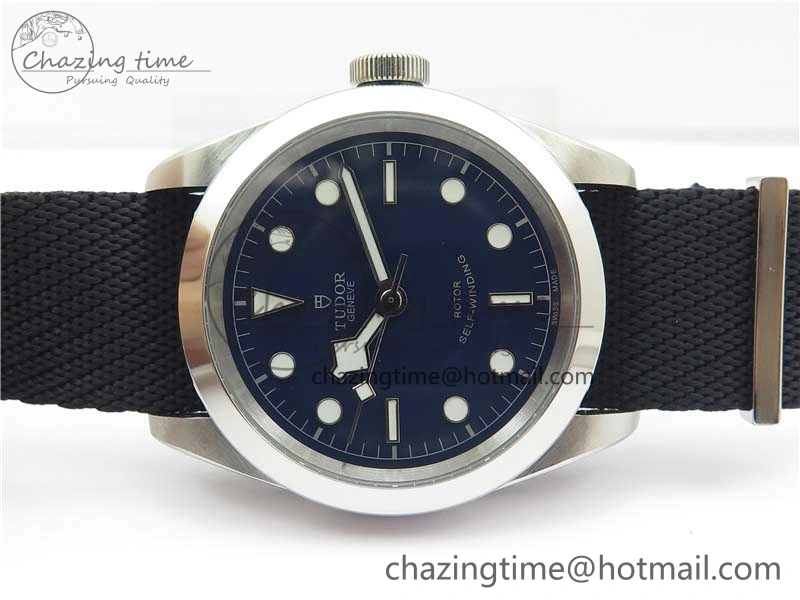 Black Bay 41 SS LF 1:1 Best Edition Blue Dial on Black Nylon Strap A2824