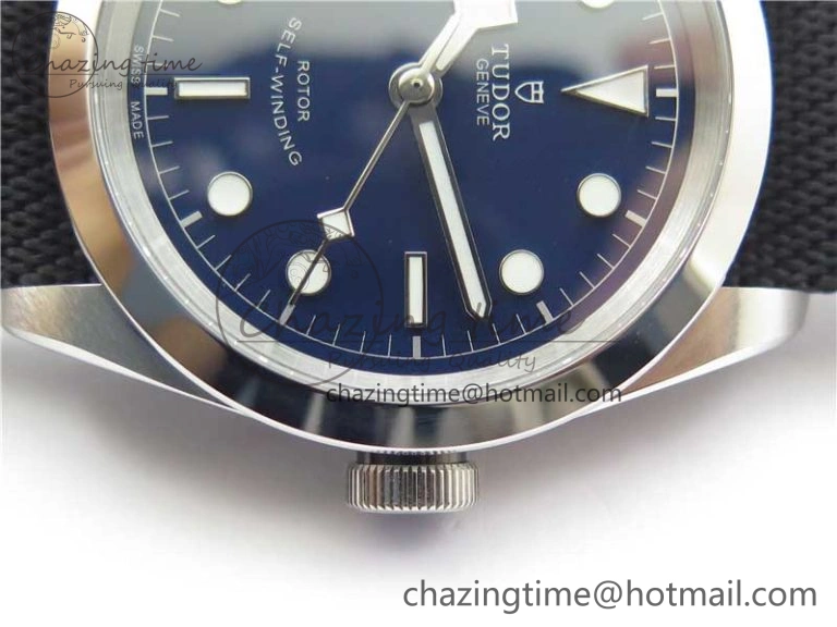 Black Bay 41 SS LF 1:1 Best Edition Blue Dial on Black Nylon Strap A2824