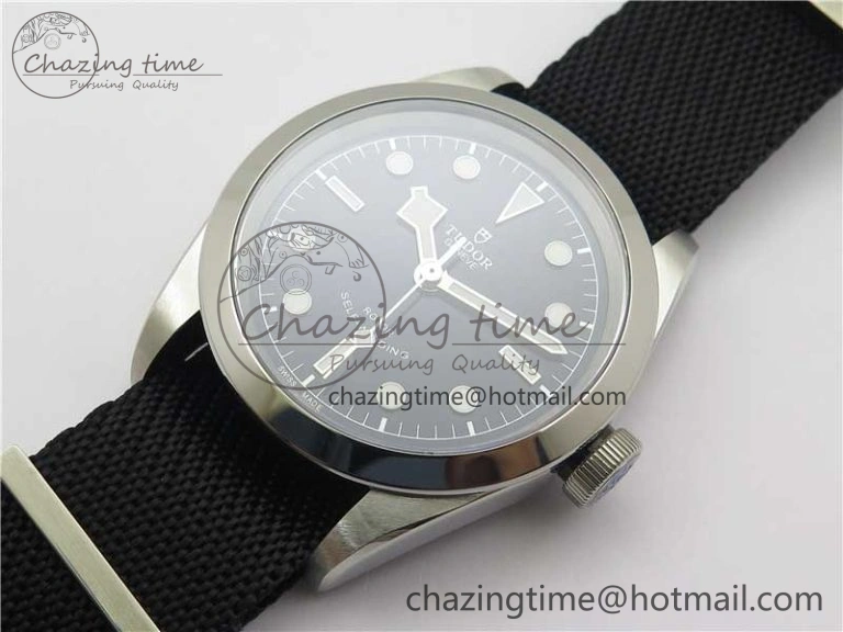 Black Bay 41 SS LF 1:1 Best Edition Blue Dial on Black Nylon Strap A2824