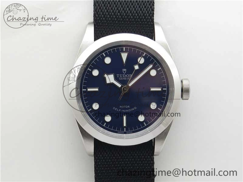 Black Bay 41 SS LF 1:1 Best Edition Blue Dial on Black Nylon Strap A2824