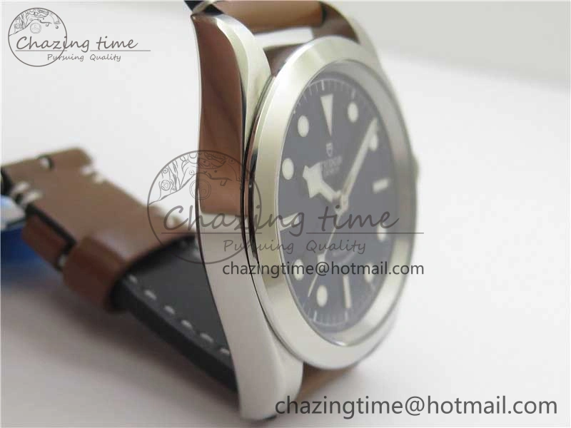 Black Bay 41 SS LF 1:1 Best Edition Blue Dial on Brown Leather Strap A2824