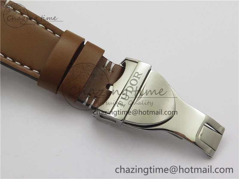 Black Bay 41 SS LF 1:1 Best Edition Blue Dial on Brown Leather Strap A2824